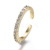 Adjustable Brass Micro Pave Clear Cubic Zirconia Cuff Rings LS-ZIRC-Z002-11G-1
