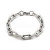 304 Stainless Steel Cable Chain Bracelets for Women Men BJEW-F488-59P-4