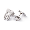 Non-Tarnish 304 Stainless Steel Tooth Shape Stud Earrings for Men Women LS-EJEW-C044-01P-2