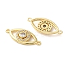 Rack Plating Brass Cubic Zirconia Eye Connector Charm KK-C084-18A-G-2