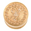 Golden Tone Round Wax Seal Brass Stamp Heads AJEW-S087-02G-04-2