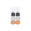 Halloween BOO Word Acrylic Dangle Stud Earrings FS-WG95590-01-3