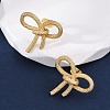 Rack Plating Brass Bowknot Stud Earrings for Women EJEW-F308-02G-1