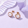 Brass Wired & Plastic Imitation Pearl Ear Studs EJEW-JE06123-2