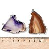 Natural Agate Dyed Nuggets Connector Charms G-Q016-01-3