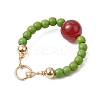 5Pcs 5 Colors Natural Carnelian(Dyd & Heated) and Dyed Synthetic Turquoise Pendants PALLOY-JF03191-5