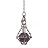Brass Pouch Gemstone Round Beads Dowsing Pendulums PALLOY-JF02504-4