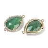 Natural Green Strawberry Quartz Faceted Teardrop Links G-B126-03G-07-2