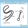 1Pc Black PU Leather Alloy Purse Chains FIND-HS0001-91B-2
