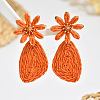 Iron & Raffia Stud Dangle Earrings WG2C854-01-1