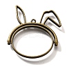 Rabbit Rotatable Alloy Swivel Open Back Bezel Pendants PALLOY-I223-19AB-1