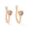 Clear Cubic Zirconia Heart Cuff Earrings ZIRC-I064-15G-1