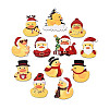 12Pcs Christmas UV Single Face Printed Wood Duck Pendant Decorations WOOD-N020-14-2