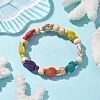 Beach Turtle Dye Synthetic Turquoise Beaded Stretch Barcelets BJEW-JB10296-01-2