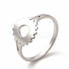 Non-Tarnish 304 Stainless Steel Sunflower Adjustable Ring for Women LS-RJEW-B027-17P-1