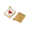 304 Stainless Steel Enamel Pendants STAS-V015-45G-2