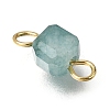 Natural Colorful Tourmaline Faceted Table Cut Cube Links Connector Charms PALLOY-JF04368-01-4