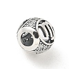 Brass Clear Cubic Zirconia European Beads FIND-M049-01AS-11-2