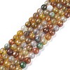 Dyed Natural Dragon Veins Agate Beads Strands G-C065-6mm-30-1