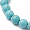 Synthetic Turquoise Turtle Beaded Stretch Bracelet BJEW-JB09699-03-4