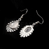 Natural Quartz Crystal Teardrop Dangle Earrings EJEW-K246-01P-03-4