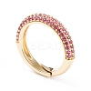 Adjustable Brass Micro Pave Cubic Zirconia Cuff Rings RJEW-L098-007C-G-2