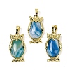 Natural Banded Agate(Dyed & Heated) Pendant KK-F887-02G-11-1