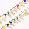 3.28 Feet Handmade Glass Beaded Chains X-CHC-I029-09J-1