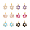 12Pcs 6 Colors Rack Plating Brass Micro Pave Cubic Zirconia Charms FIND-FH0004-83-1