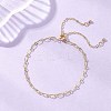 Brass Cable & Figaro Chain Slider Bracelets for Women BJEW-JB13156-1