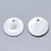 Natural White Shell Mother of Pearl Shell Charms SSHEL-N036-053E-1