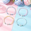 4Pcs 4 Colors Synthetic Frosted Moonstone Round Beaded Stretch Bracelets BJEW-JB11878-1