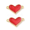 Brass Enamel Heart Links Connector Charms KK-L256-48A-G-1