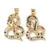 Brass Micro Pave Cubic Zirconia Pendants KK-L243-29G-10-1