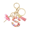 Letter A~Z Transparent Glitter Resin Pendant Keychains KEYC-FZ00024-19-1