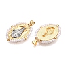 Brass with ABS Imitation Pearl Pendants KK-T070-16G-01-2