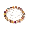 Natural Agate Dyed & Heated Faceted Round Beaded Pendants PALLOY-JF02580-4