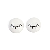 White and Black Flat Round Cartoon Resin Cabochons LS-CRES-Q009-01D-1