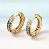 Brass Micro Pave Cubic Zirconia Hoop Earrings KK-CBA8324-24G-03-3