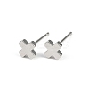 Brass Cross Stud Earrings for Women EJEW-G441-06C-P-4