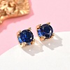 Square Brass Micro Pave Cubic Zirconin Stud Earrings EJEW-D318-03KCG-C-2