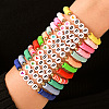12Pcs Alloy & Polymer Clay & Resin Beaded Stretch Bracelets Set for Frinedship FS-WG9EC10-01-3