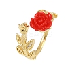 Flower Resin Cuff Rings RJEW-P155-01B-G-4