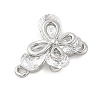 Brass Micro Pave Cubic Zirconia Connector Charms KK-U056-04P-2