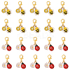 10Pcs 2 Styles Bees & Ladybird Alloy Enamel Pendant Decorations HJEW-YW00144-1