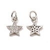 Rack Plating Brass Micro Pave Cubic Zirconia Charms KK-E081-18P-1