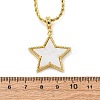 Brass Enamel Star Pendant Necklaces for Women NJEW-K381-09G-02-5