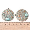 Alloy with Synthetic Turquoise Pendants FIND-B055-01G-3