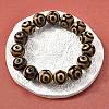Natural Agate Round Beaded Stretch Bracelets BJEW-U047-01-2