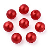 Spray Painted ABS Plastic Imitation Pearl Beads OACR-T015-05B-13-3
